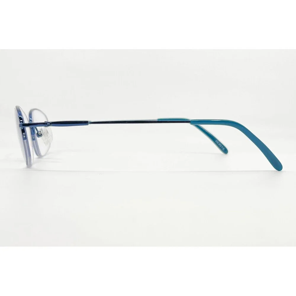 Unbranded Eyeglasses Frames Womens Blue Half Rim Oval 48-18-135 48mm
